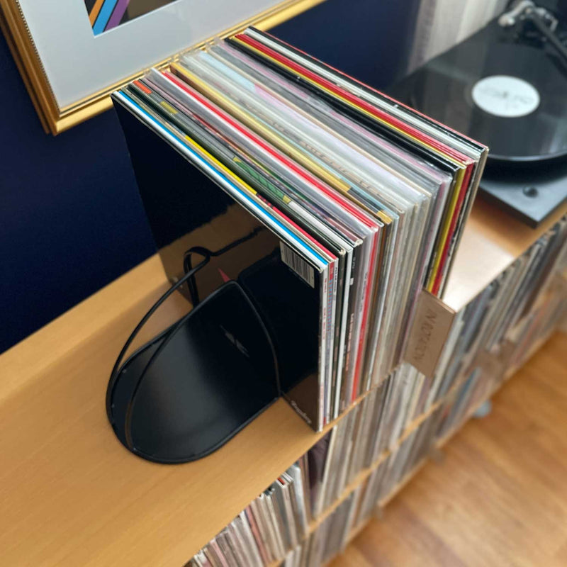 Vinyl record book ends for keeping vinyl upright